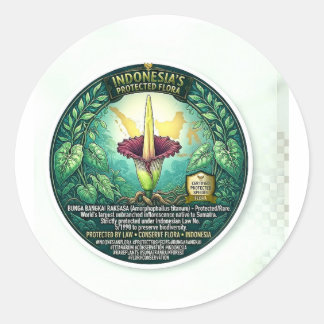 Majestic Corpse Flower Art - Rare Indonesian Botan Classic Round Sticker