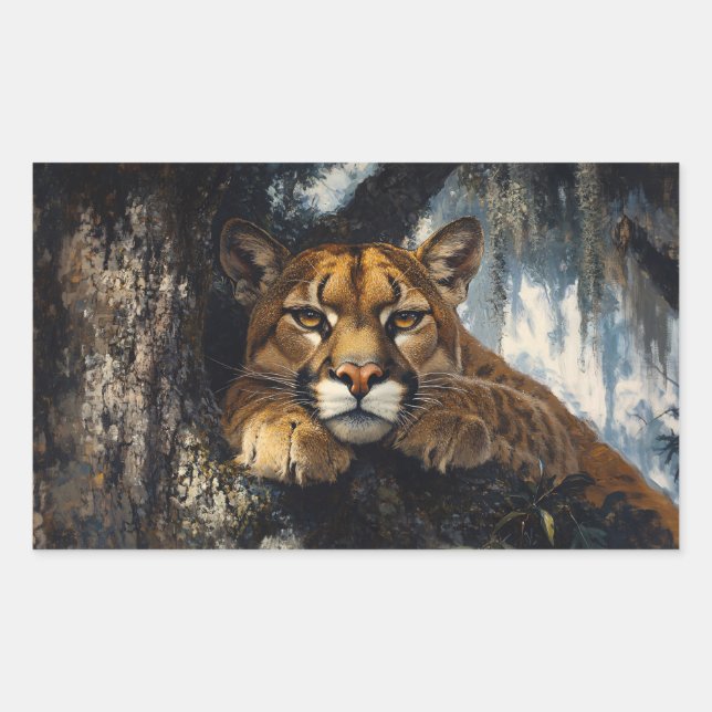 Majestic Cougar in Forest Sticker (Front)