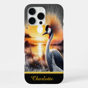 Majestic Crane Standing by the Sunset Horizon iPhone 16 Pro Max Case