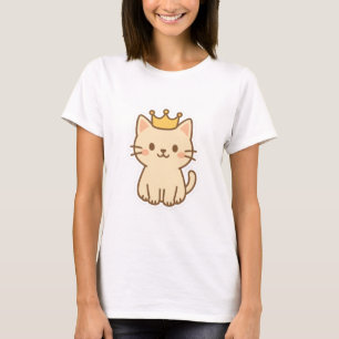 Majestic Cuddly Cat with a Crown T-Shirt