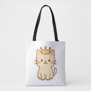 Majestic Cuddly Cat with a Crown Tote Bag