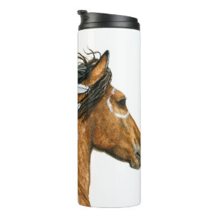 Majestic Curly Horse by Bihrle Thermal Tumbler