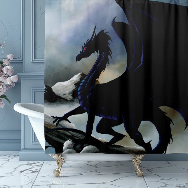 Majestic Dark Dragon Black Fantasy Mountains  (Creator Uploaded)