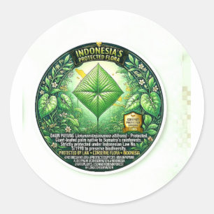 Majestic Daun Payung Art - Rare Indonesian Giant L Classic Round Sticker