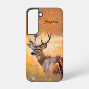 Majestic Deer in a Field of Wildflowers Samsung Galaxy Case