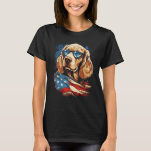 Majestic Dog American Flag Patriotic 4th Of July T-Shirt
