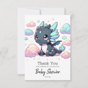 Majestic Dragon Baby Shower Thank You Card