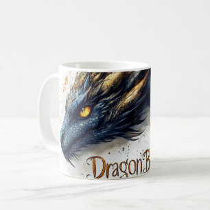 Majestic Dragon Head Watercolor Illustration Coffee Mug