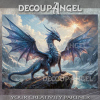 Majestic Dragon of Ice -Decoupage-
