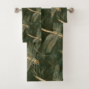 Majestic Dragonfly Pattern  Bath Towel Set