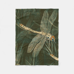 Majestic Dragonfly Pattern Fleece Blanket