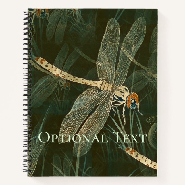 Majestic Dragonfly Pattern  Notebook (Front)