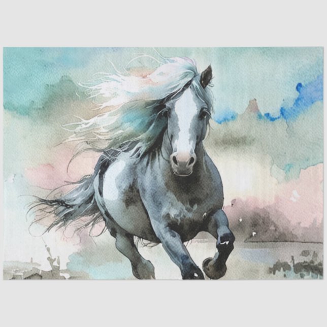 Majestic Draught Horse Watercolour  Tissue Paper (Front)