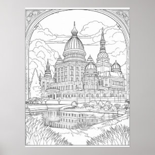 Majestic Dream Palace: Intricate Fantasy  Poster