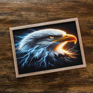 Majestic Eagle Embracing Lightning Poster