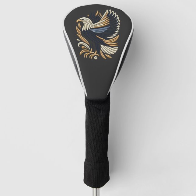 Majestic Eagle Embroidery Design | Bold Patriotic  Golf Head Cover (Front)