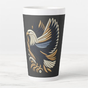 Majestic Eagle Embroidery Design   Bold Patriotic  Latte Mug