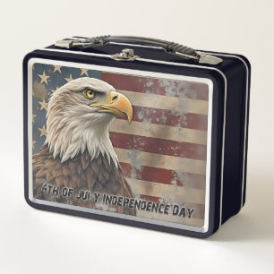 Majestic Eagle & Flag – Spirit of Freedom Metal Lunch Box