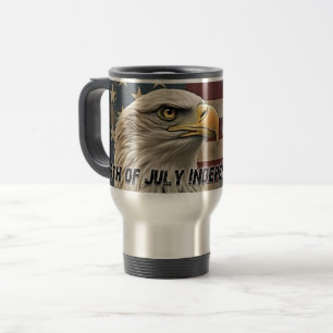 Majestic Eagle & Flag – Spirit of Freedom Travel Mug