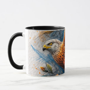 Majestic Eagle Floral Art Poster Vibrant Bird Mug
