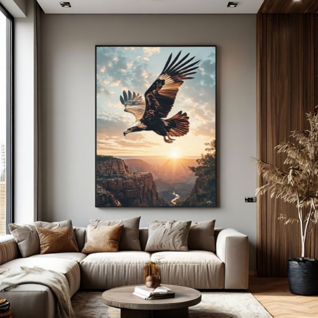 Majestic Eagle Flying at Sunset Canvas Print (Creator Uploaded)