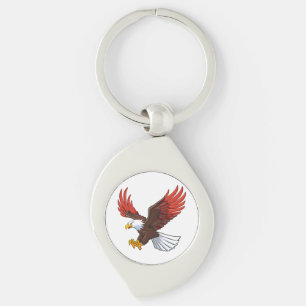 Majestic eagle in flight keychain
