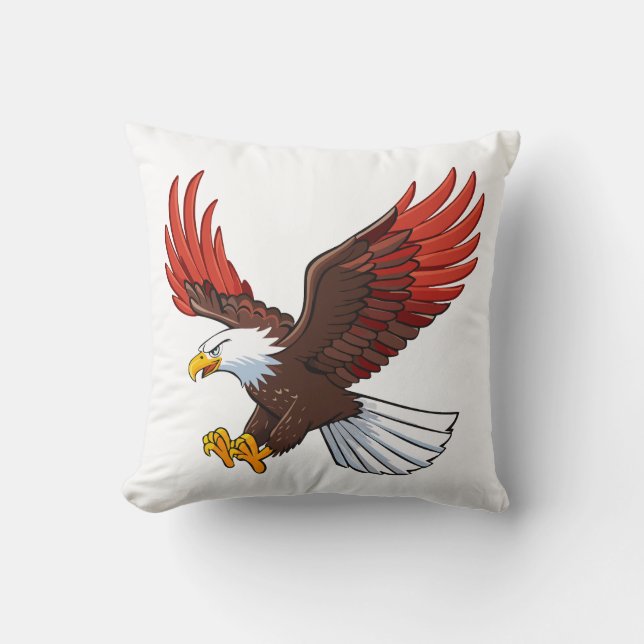 Majestic eagle in flight throw pillow (Front)