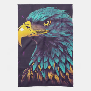 Majestic Eagle in vibrant Colours Kitchen Towel