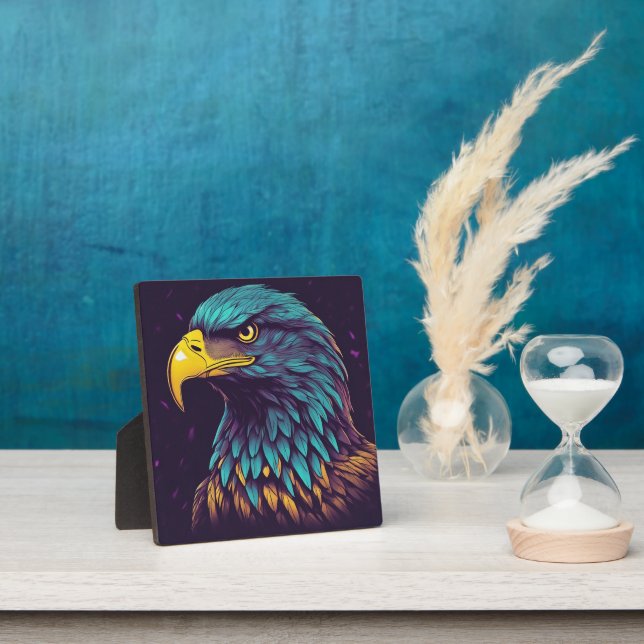 Majestic Eagle in vibrant Colours Plaque (Insitu)