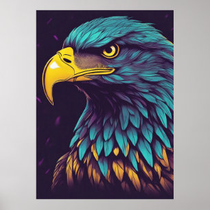 Majestic Eagle in vibrant Colours Poster