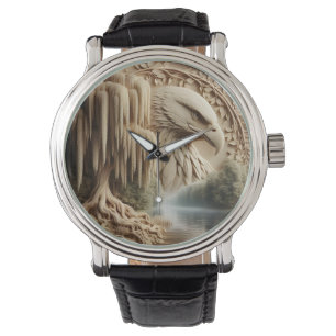 Majestic Eagle Overlooking Serene Lake  Watch