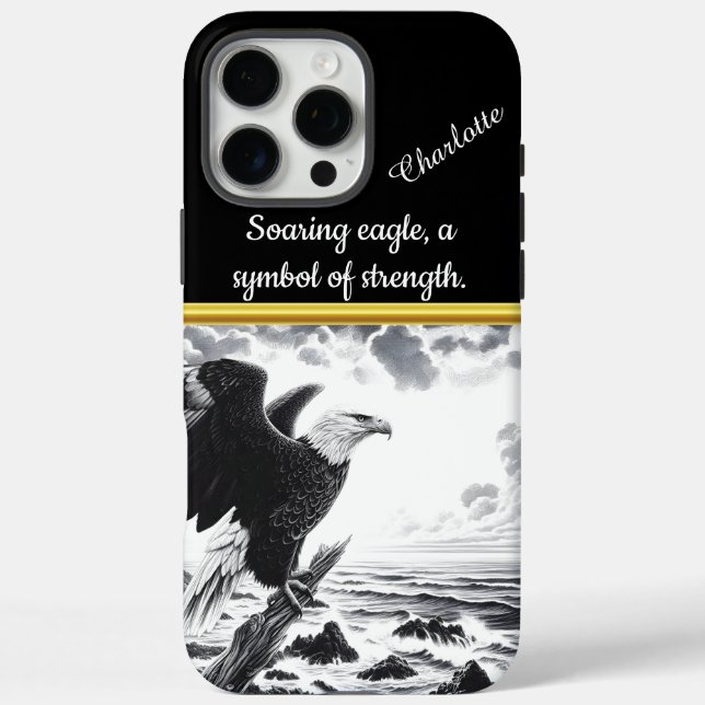 Majestic eagle perched above turbulent ocean waves Case-Mate iPhone case (Back)