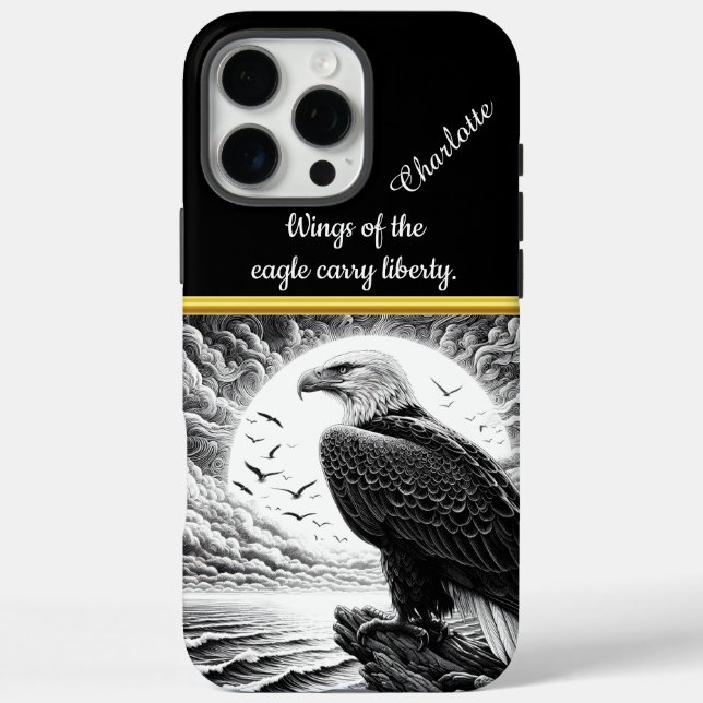 Majestic eagle perched by the sea at sunrise Case-Mate iPhone case (Back)