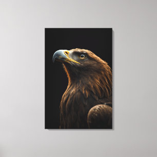 Majestic Eagle Portrait, Strength Royal Confidence Canvas Print