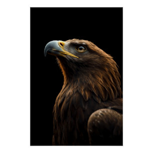 Majestic Eagle Portrait, Strength Royal Confidence Poster