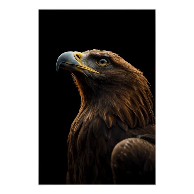 Majestic Eagle Portrait, Strength Royal Confidence Poster (Front)