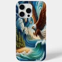 Majestic Eagle Soaring Above Crystal Waters