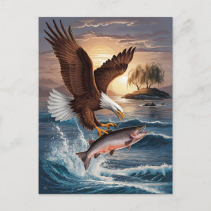 Majestic Eagle Soaring Above Prey Postcard