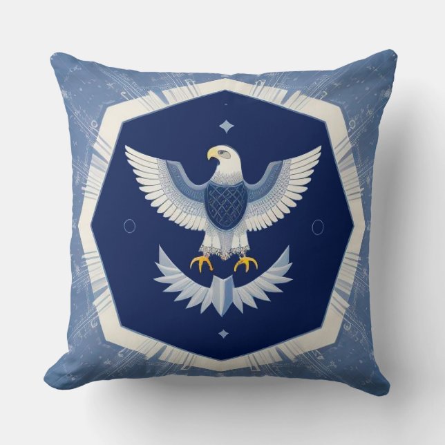 Majestic Eagle Soaring Throw Pillow (Front)
