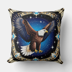 Majestic Eagle Soaring Throw Pillow