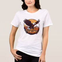 🦅 Majestic Eagle Sunset – Women's Tri-Blend T-Shi