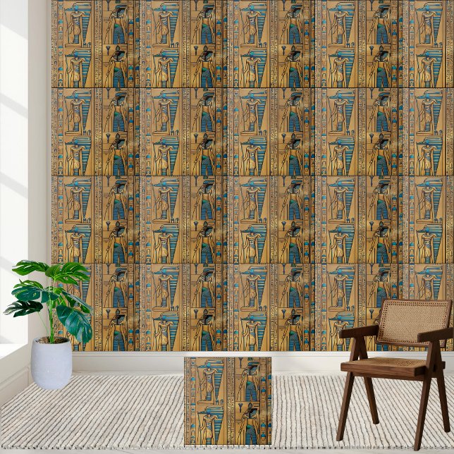 Majestic Egyptian Gods and Hieroglyphs Tile (Majestic Egyptian Gods and Hieroglyphs Tile)