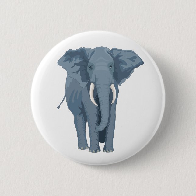 Majestic Elephant 2 Inch Round Button (Front)