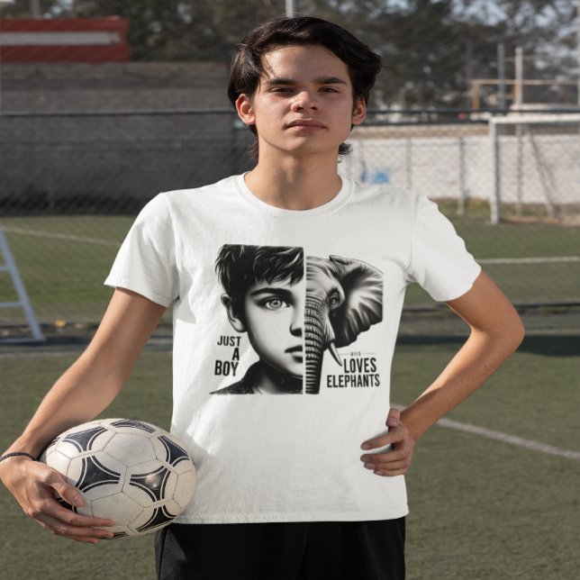 Majestic Elephant-Boy Harmony Portrait T-Shirt (Creator Uploaded)