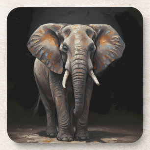 Majestic Elephant Coaster Acrylic Painting style