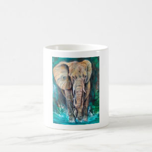 Majestic Elephant in Watercolor Coffee Mug