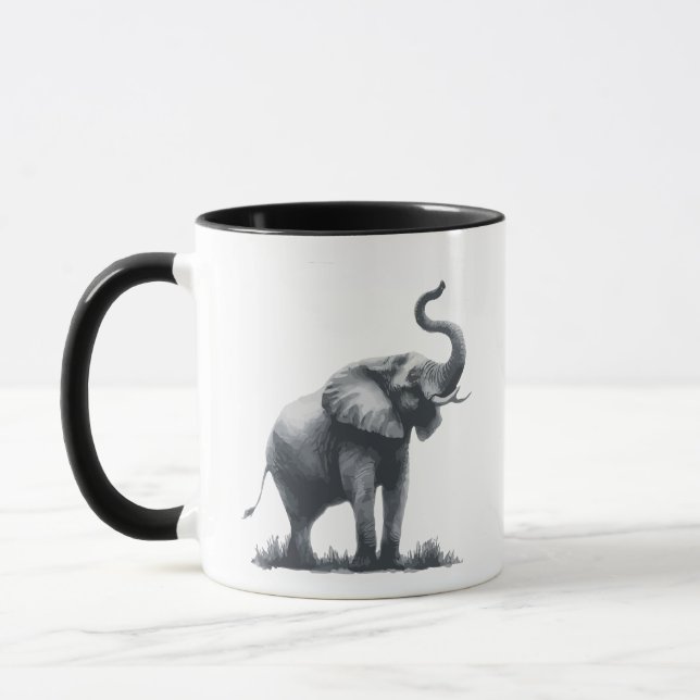 Majestic Elephant with Raised Trunk Mug (Left)