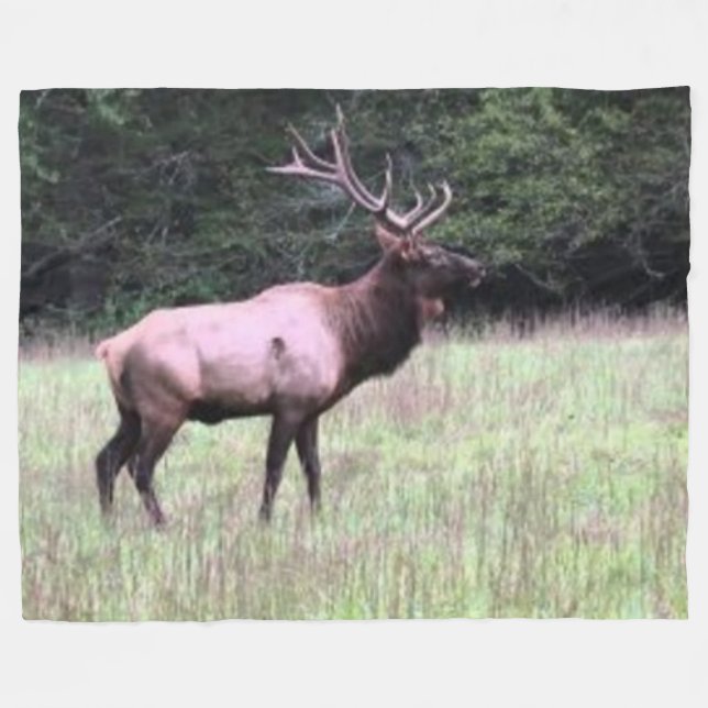 MAJESTIC ELK FLEECE BLANKET (Front (Horizontal))