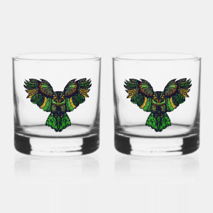 Majestic Emerald Owl Glass