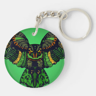 Majestic Emerald Owl Keychain